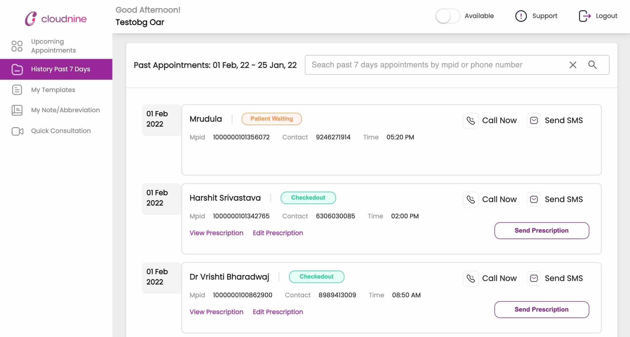 video Consultation clinix cloud